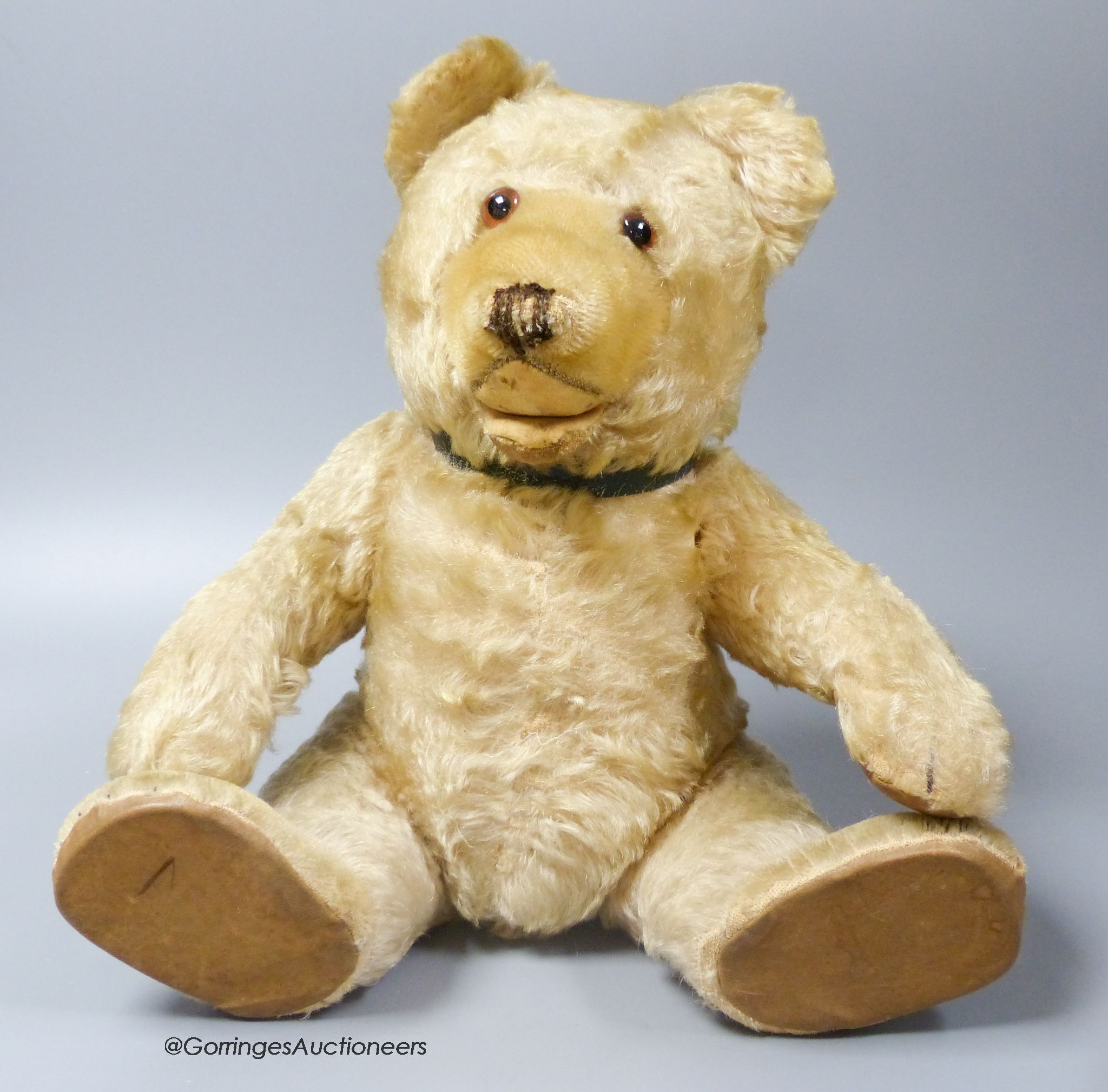 A rare Steiff teddy bear in good condition, thick blonde mohair, c.1930s